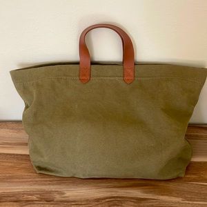 Madewell canvas transport carryall tote olive